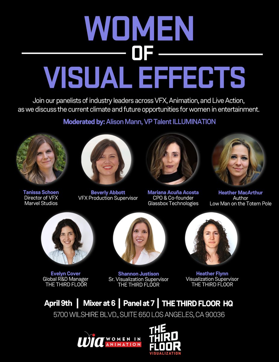 wia_animation's tweet photo. There are still seats available for our Women in VFX at The Third Floor Inc. tomorrow! Just login to your WIA membership account to register: https://t.co/eqlMFjZeXY #womeninvfx #womeninanimation #thethirdfloorinc https://t.co/gWgdLdjvq8