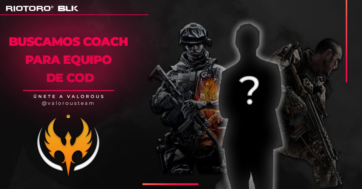 Valorousteam's tweet photo. Requisitos:
- Edad +18
- Experiencia en competitivo
- Liderazgo y buena comunicación
- Compromiso
- Nacionalidad: Cualquiera

#ValorousTeam #ValorousCOD #BuscamosCoach #UneteAValorous https://t.co/XI7ZANPJ9l