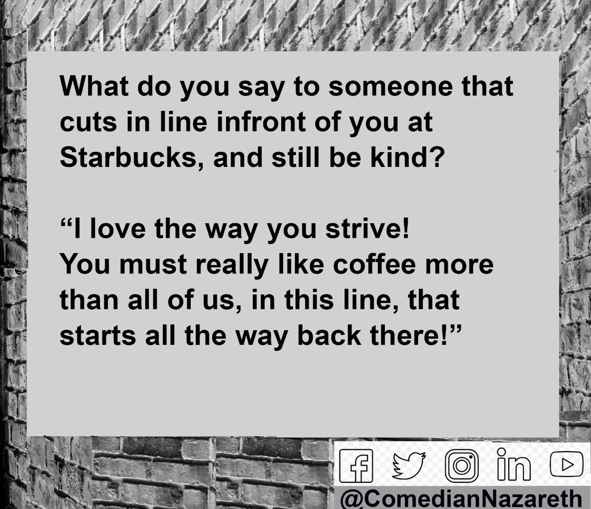 Nazzman's tweet photo. #Funnymemes #Starbucks #Cuttinginline https://t.co/CSVTPvVBbm