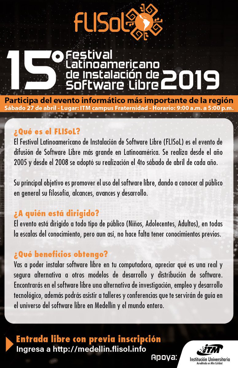 flisolmedellin's tweet image. Sabes que es el Flisol? aquí te tenemos un poco de nosotros...#flisolmedellin2019