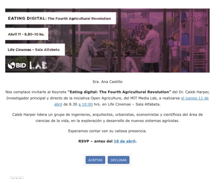 anacastillol's tweet photo. Queres escuchar sobre el futuro de la producción de alimentos @calebgrowsfood en Uruguay @MITOpenAg @IDB_Lab @Ideingenio @Thales_Lab @XCala_ @INIA_UY @Endeavor_Uy @RabbitIncubator @ANDEUruguay @Tokai_Ventures @NXTPLabs https://t.co/6ETKsbTqQV