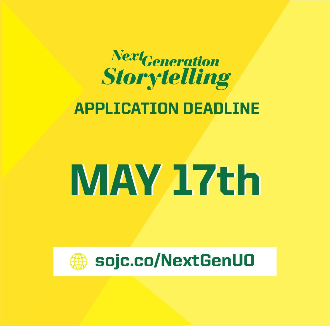 NextGenUO's tweet photo. You still have some time to complete your application for @UOsojcโs #NextGenUO, but May 17th will be here before we know it!
Start working on your application today! https://t.co/f1te3Z2WOJ https://t.co/Jk9VlYgCYT