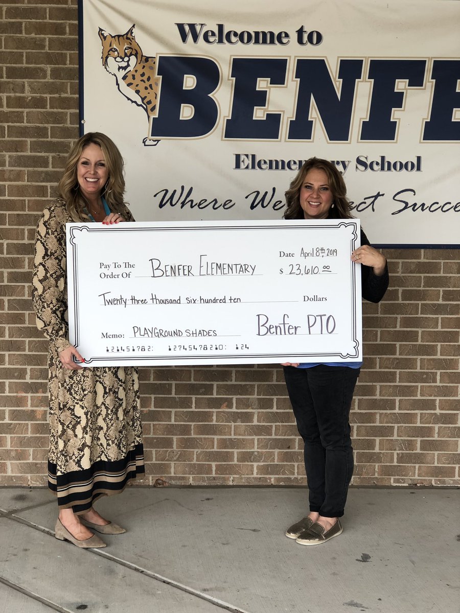 BenferPto's tweet photo. We can not wait for our @BenferKISD Bobcats to see the new playground shades! Thanks again to our families and community members! https://t.co/EUqsZH2LZ0