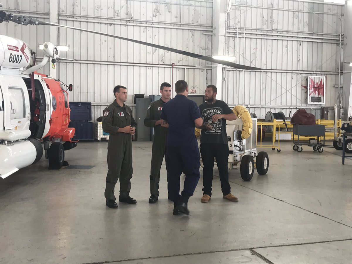 AdriaOnAir's tweet photo. Kyle Haskins was reunited with the Coast Guard crew members that saved him overnight. He and two others were on a fishing boat when it sank. I’ll have the heartwarming reunion tonight @BN9 https://t.co/Lmght6J5xm