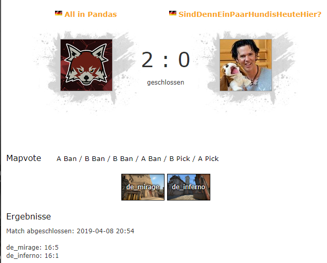 All_In_eSport's tweet photo. Was ein Spiel von Team #AllinPandas gegen #SDEP3H! 
Nach einem wackeligen Start auf Mirage konnten sie beide Maps für sich entscheiden!
GG WP an beide Teams
#99liga #99dmg @99DAMAGEde 

Mirage 16:5 
Inferno 16:1

#Allin #AllPlanned https://t.co/obSFQrdW8f