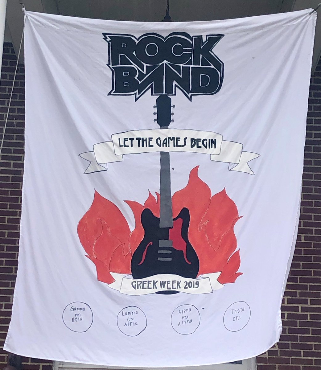 Ohio University GCC (@ohiogcc) on Twitter photo Greek Week 2019 Team Rock Band Banner! <a href="/brothersofphi/">Phi Chapter</a> <a href="/GammaPhiOhioU/">Gamma Phi Beta OU</a> <a href="/ThetaChi_OU/">Theta Chi @ Ohio University</a> <a href="/OhioULambdaChi/">Lambda Chi Alpha- Ohio U</a> Greek Week 2019 Team Rock Band Banner! <a href="/brothersofphi/">Phi Chapter</a> <a href="/GammaPhiOhioU/">Gamma Phi Beta OU</a> <a href="/ThetaChi_OU/">Theta Chi @ Ohio University</a> <a href="/OhioULambdaChi/">Lambda Chi Alpha- Ohio U</a>