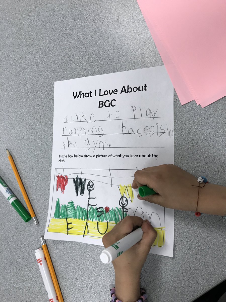 We are celebrating #BGCWeek with visitors from #KohlsCares helping our members create artwork on what they love about the Boys &amp; Girls Club!