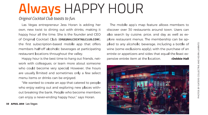 CocktailClubApp's tweet photo. Thanks to Sensi Mag for featuring Original Cocktail Club and founder Jess Horan in their April issue! Jess described the app experience perfectly; it's a "never-ending Happy Hour." See for yourself: https://t.co/Sm0M1xPn4T😍🍸 #originalcocktailclub https://t.co/3eAATmORt3