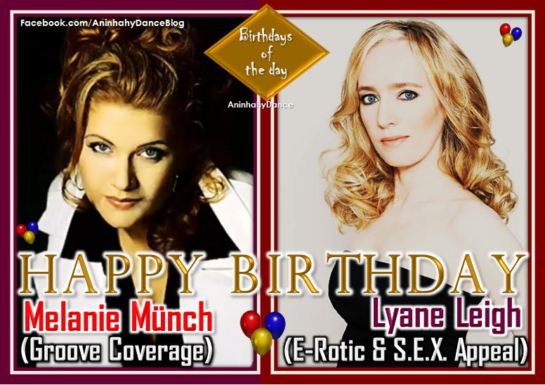 AninhahyDance's tweet image. Uma representa a Dance Music dos anos 2000 e a outra a Eurodance dos anos 90. 

Congrats,Melanie Münch (Groove Coverage) &amp;amp; Lyane Leigh (@sexappeal_music)!. 🥳🎂🎈🎉🎉  #MelanieMunch #GrooveCoverage #00s #LyaneLeigh #ERotic #90s #Eurodance #DanceMusic #Singer #HappyBirthday