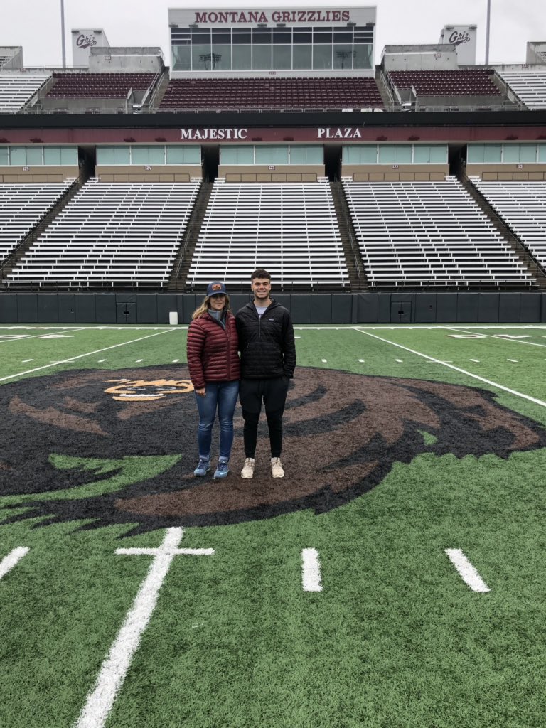 CoonGarrett's tweet photo. Had great time up in Missoula today! Got to check out the facilities and watch practice! Thank you so much @GrizCoachGreen and @jaceschillinger for having me up! 🐻 https://t.co/zQE6wfrloW