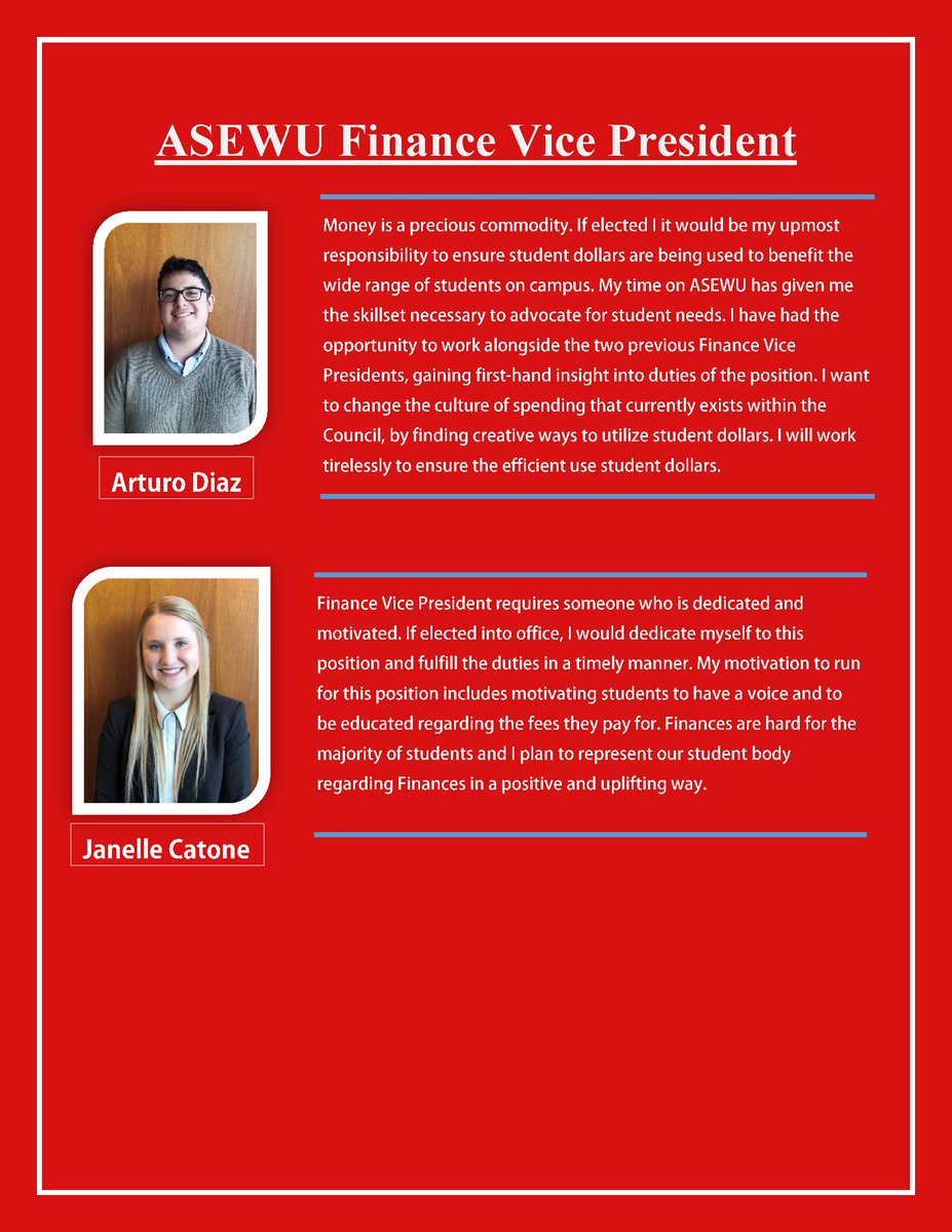 ASEWUeagles's tweet photo. Finance Vice President Candidates
https://t.co/Dt5q6g2P5d https://t.co/lcQb6JL9em