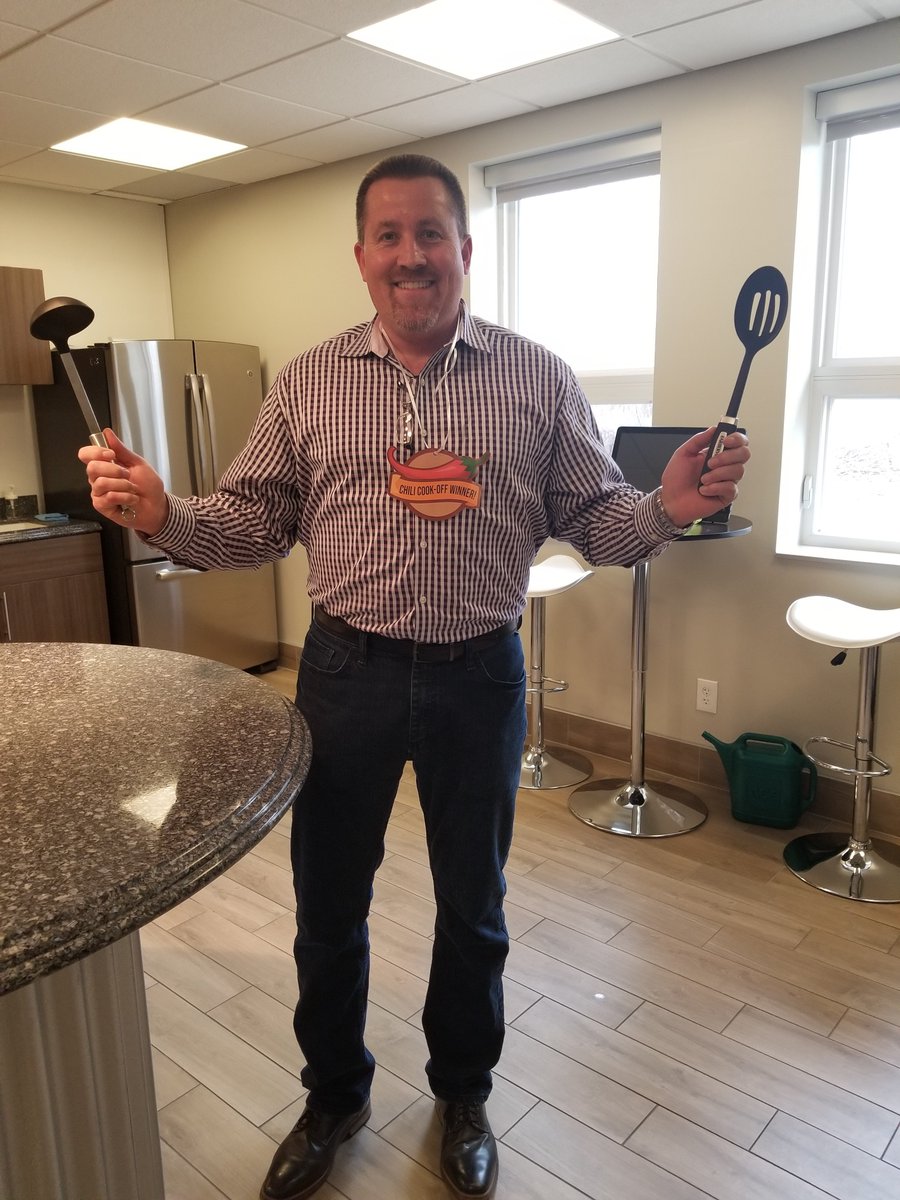 FiorilliConst's tweet photo. From Friday's chili cook-off, the winner of the best chili was voted for Dan Hazlett! Congratulations, Dan! #greatbowlsoffire https://t.co/T9coM8lqiC