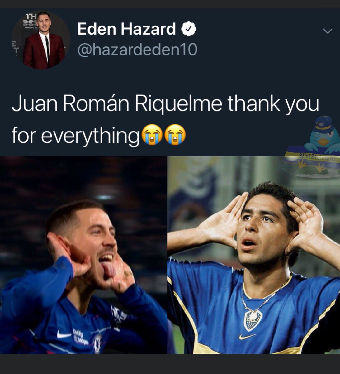 En el día que el Topo Gigio de #Riquelme cumple 18 años, <a href="/hazardeden10/">Eden Hazard</a> metió un golazo y lo festejó como su ídolo 🖐🏻😃🤚🏻