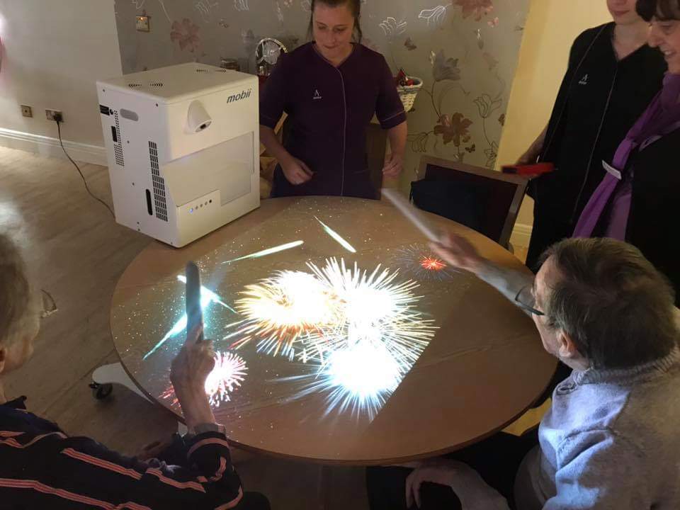 Palmersdene's tweet photo. Using our Omi projector at @Palmersdene @AnchorHanover  our customers absolutely loved it!!! It was so effective bringing #smiles &amp; #laughter 🙌😊❤️ #newexperience #somethingdiffrent #technology #MondayFunday https://t.co/EM1nox91wE