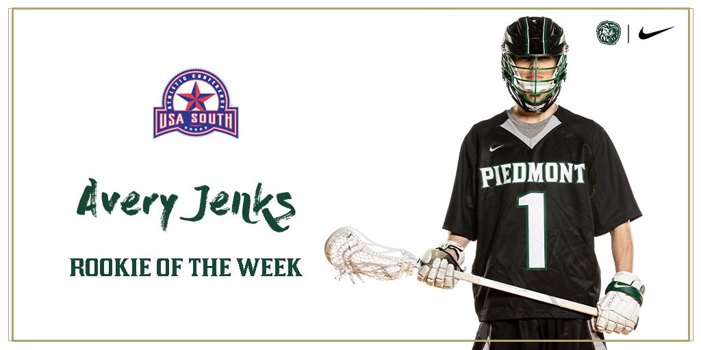 PiedmontLions's tweet photo. Congrats to Avery Jenks of @PiedmontLax on earning USA South Rookie of the Week honors! #OneRoar https://t.co/moeThKIGmy