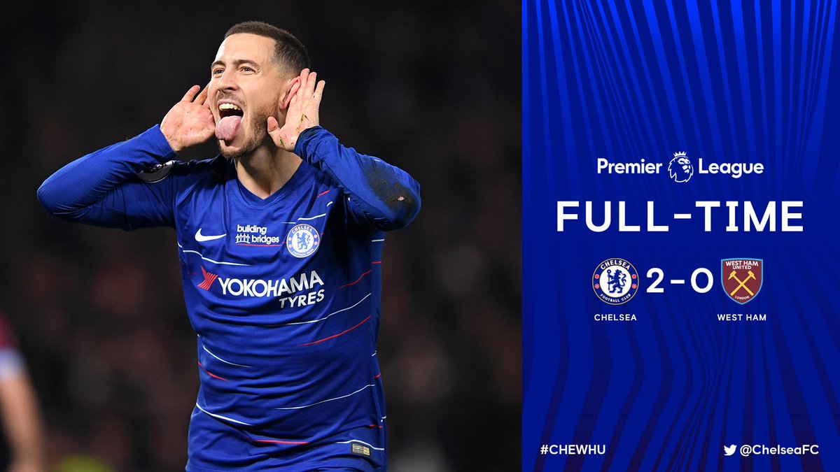 ChelseaFC's tweet image. .@HazardEden10&apos;s night! 🙌

We’re up to third in the @PremierLeague!

#CHEWHU