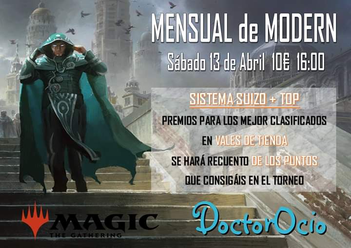 DocOcio's tweet photo. ¡Recordatorio | Mensual de Modern!

Este sábado desempolva tu baraja de #modern y pásate por nuestras zona de juegos😍

😏Atención el torneo es a las 16:00😉

@JugandoenZgz @MagicLleida

#Zaragoza #ocio #mtg #mensual #liga #MagicTheGathering https://t.co/wZ1jApII1d