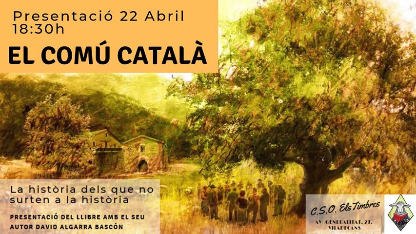 elcomucatala's tweet photo. [CANVI DE DATA - DEL 20 PASSA AL 22] Xerrada El Comú català al CSO Els Timbres. Av. Generalitat, 27 de Viladecans. Dilluns 22 d’abril de 2019 a les 18:30 h. #bénscomunals #consellobert #emprius #tornajornal #treball_a_jova #solidaritatsveïnals #conlloga #hostveïnal #universitat https://t.co/GX0gm2CPVD