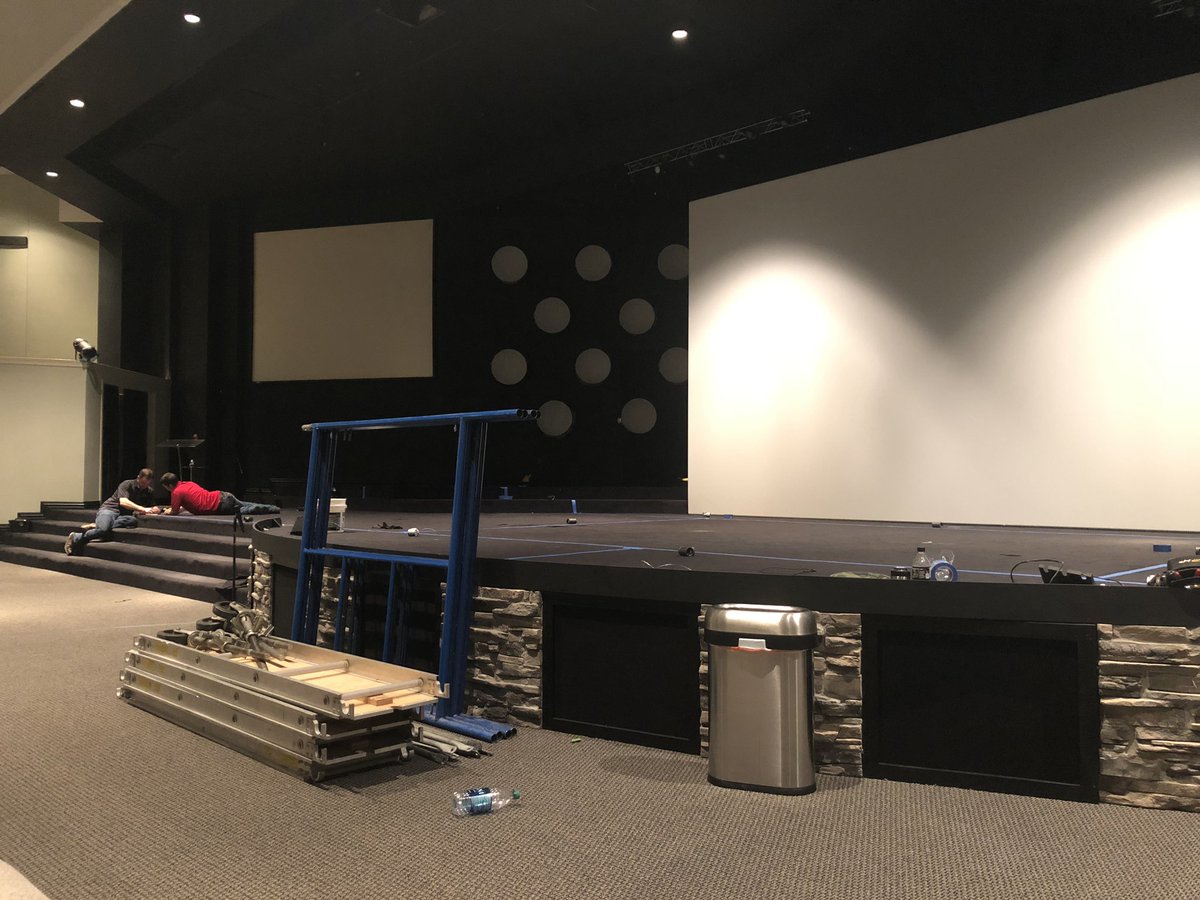 CrossSystems's tweet image. Making sure all our measurements are correct and nothing is in the way of rig points for the lighting grid going up this week @gcclongview @CoryThreadgill