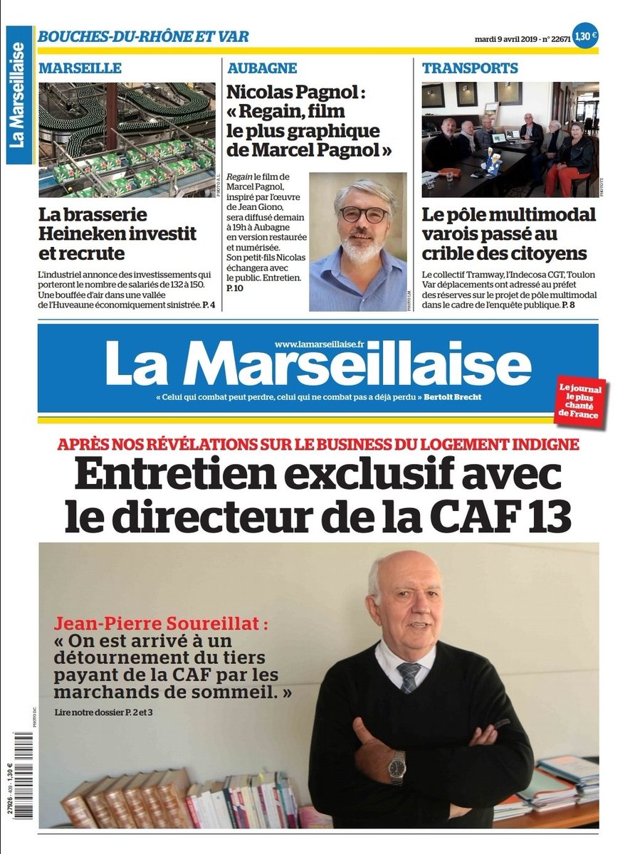 La Une de La Marseillaise <a href="/lamarsweb/">La Marseillaise</a> du 9 avril 2019 #AlaUne #RevueDePresse
Signez #AppelDesDeuxRives pour la paix, le progrès, la liberté et la démocratie en #Algérie 
👉 m.lamarseillaise.fr/analyses-de-la… 
Retrouvez votre quotidien en kiosques ou en ligne : bit.ly/2JUTJSr