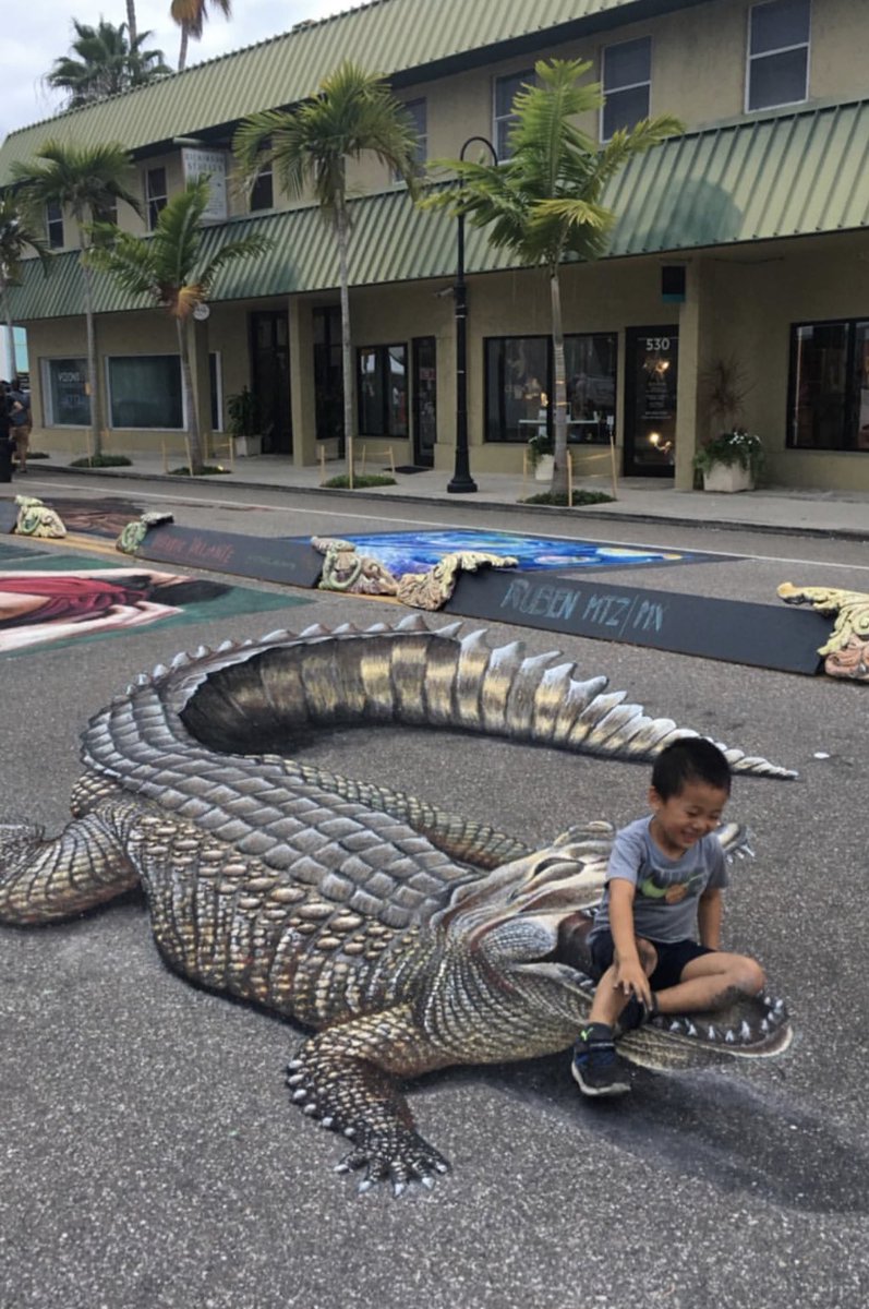 ChalkChalk_mx's tweet photo. Last anamorphic art. 
#streetart #streetpainting #anamorphic #3dstreetart #3dStreetpainting 
#Chalk_festival #Florida https://t.co/qYnyPXKZh6