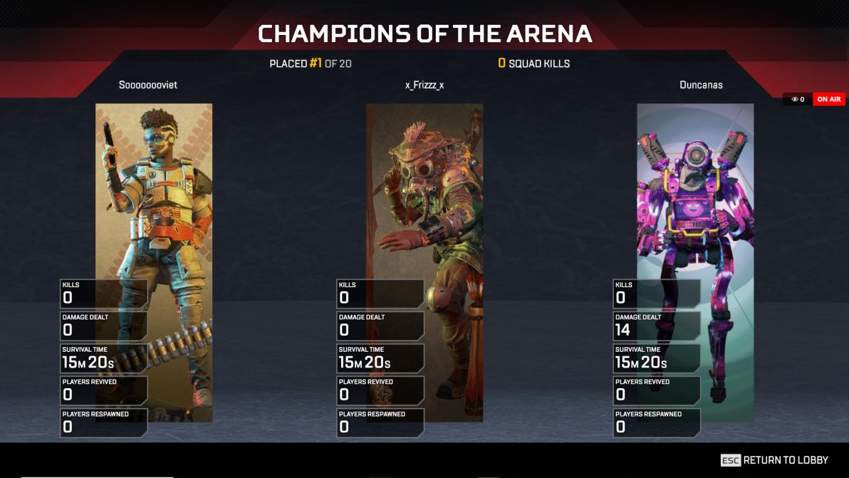 labrat_milow's tweet photo. #ApexLegends Worst win, best win or most efficient win ever? I almost feel bad about doing 14 damage. https://t.co/eTZEYOtTqk