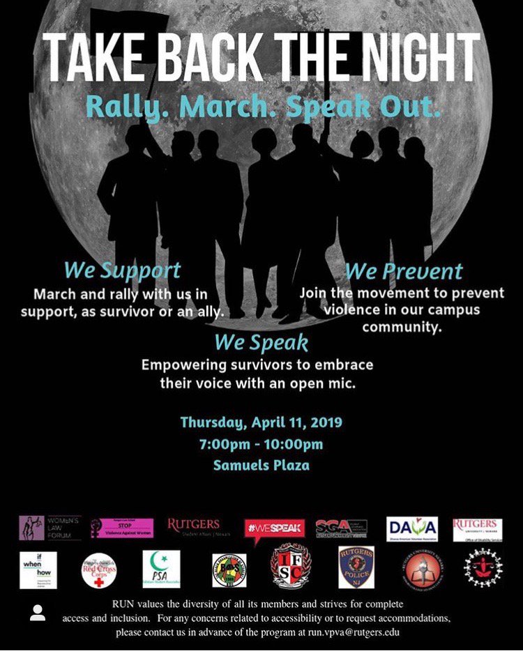 siarunwk's tweet photo. Support. Prevent. Speak Out against sexual violence and rape culture! Come and #TAKEBACKTHENIGHT with the Hermanas of Hermandad de Sigma Iota Alpha, Inc. ! #HermandadDeSIA #ΣΙΑ #APchapter #RevivingTheRose #Rutgers #tbtn #runtbtn2019 #saam2019 #runvpva https://t.co/mqGU7goeDZ