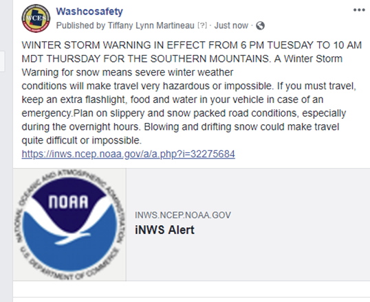 WINTER STORM WARNING IN EFFECT FROM 6 PM TUESDAY TO 10 AM MDT THURSDAY FOR THE SOUTHERN MOUNTAINS.
inws.ncep.noaa.gov/a/a.php?i=3227…