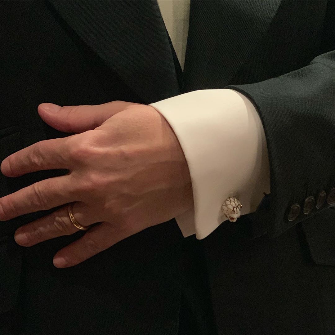God is in the details. Sixties David Webb enameled lion head cuff links (and my wedding band)! <a href="/Cartier/">Cartier</a> <a href="/DavidWebbJewels/">David Webb Jewels</a> #dontfloataway