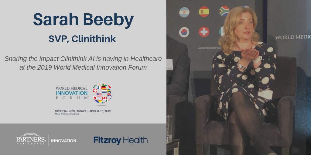 Thanks to Sarah Beeby from <a href="/Clinithink/">Clinithink</a> for taking us through the incredible AI processing power that Clinithink brings to bear on patient data. #WMIF19.