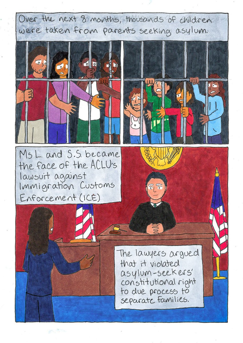 RumbleComics's tweet image. The President is pushing to restart his policy of intentional family separation at the border. So I’m RT'ing my comic about @ACLU’s fight to put that policy to an end.
