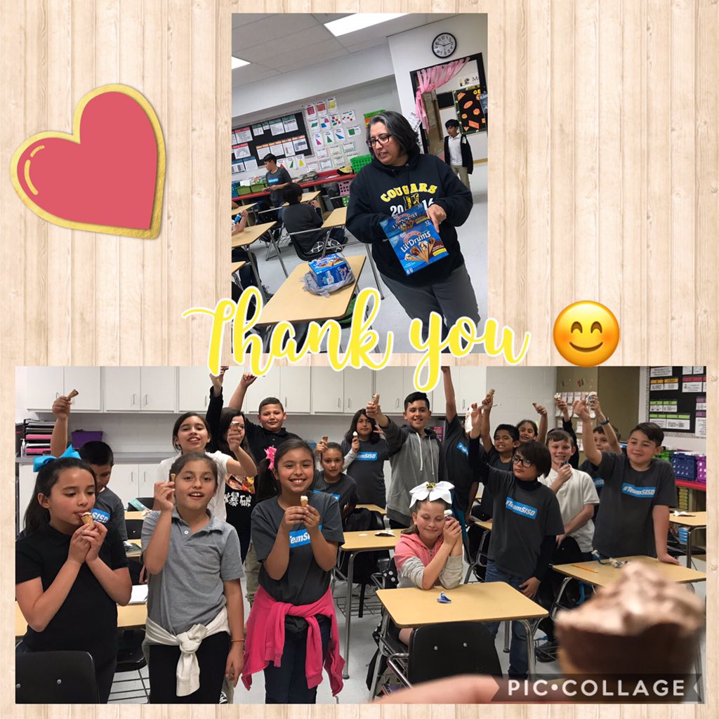 Thank you Camfile’s class for the delicious treats to beat the STAAR! 
💛🐾 🌟 
#TeamAntwine #ThrowShine #TeamSISD #STAARReady