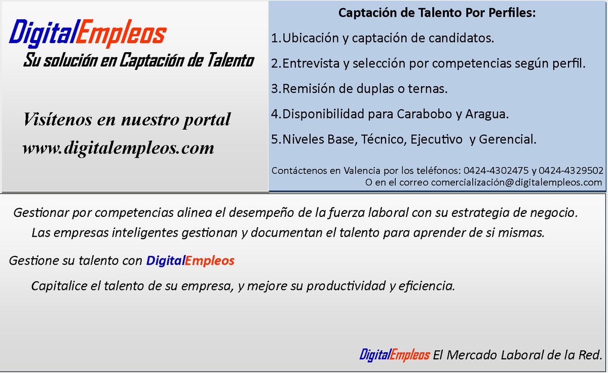 DigitalSICA's tweet image. Encuentre el talento que su empresa necesita : digitalempleos.com/DigitalEmpleos…