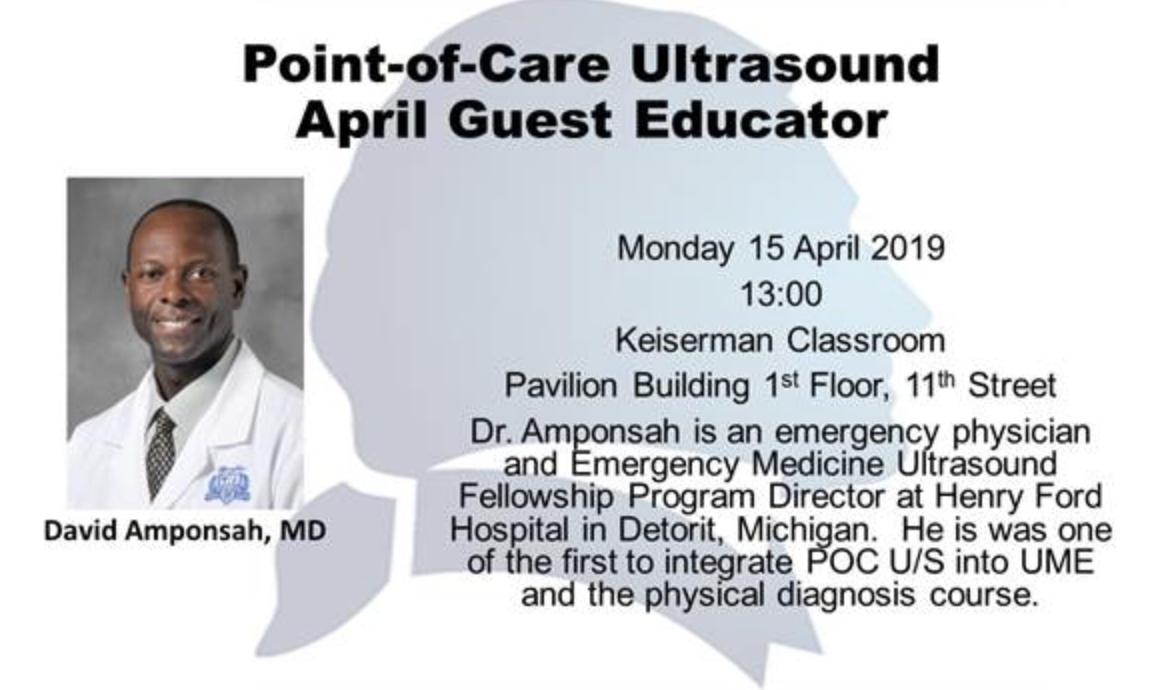 ResaELewissMD's tweet photo. In 2006 #DavidAmponsahMD launched a pioneering #POCUS curriculum for medical students @waynemedicine @waynestate ❘ @jeff_sono April #EduOfTheMonth ❘ https://t.co/5L24ELgxTc https://t.co/vMJNJJdQ1b