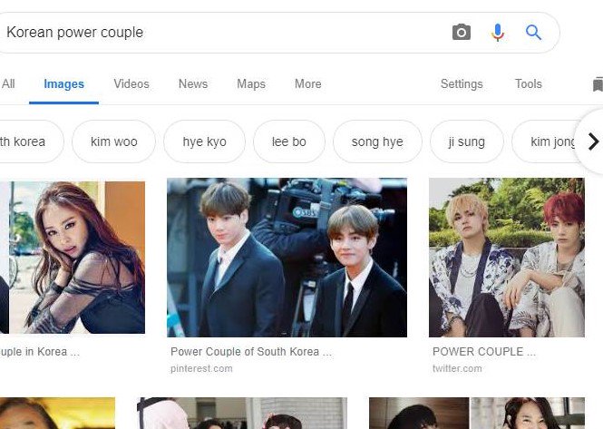 taekookonysus's tweet photo. Các bạn ???? Các bạn có biết rằng nếu bạn tìm kiếm "cặp đôi quyền lực Hàn Quốc" thì Taekook sẽ xuất hiện không ??? https://t.co/QaL7Q1i6X5
