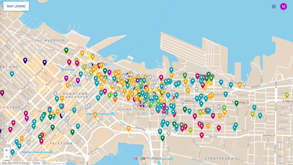And here are those same arrests colored according to the charges made against the arrestee.