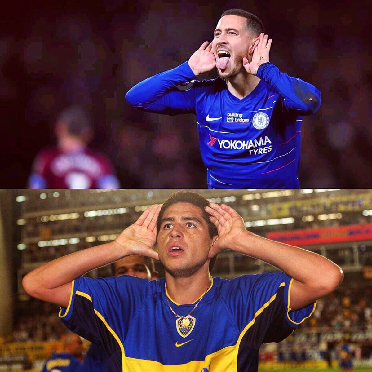 AtaqueFutbolero's tweet image. 8 de Abril 2001. Se cumplen 18 años del día que apareció el “Topo Gigio” de Juan Román Riquelme en La Bombonera. ¿Quién lo homenajeó hoy? Un tal Eden Hazard en Stamford Bridge.
CRACK. 👏🏼🔟👐
