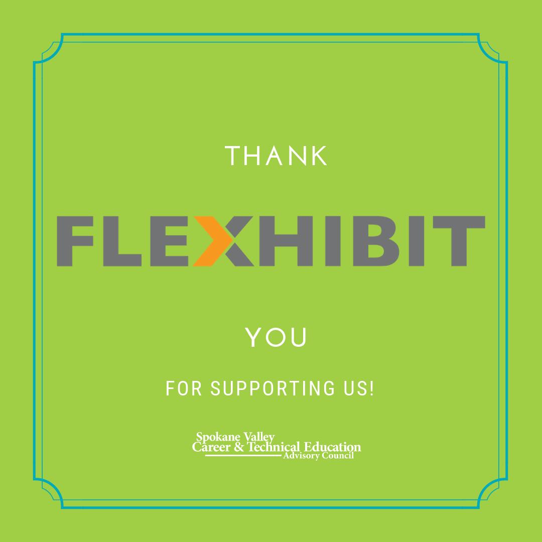 Thank you, Flexhibit, for supporting us! #SpokaneValleyCTE #CTE #SVCTE #SpokaneSchools #CareerandTechnicalEducation #SpokaneJobs #Flexhibit