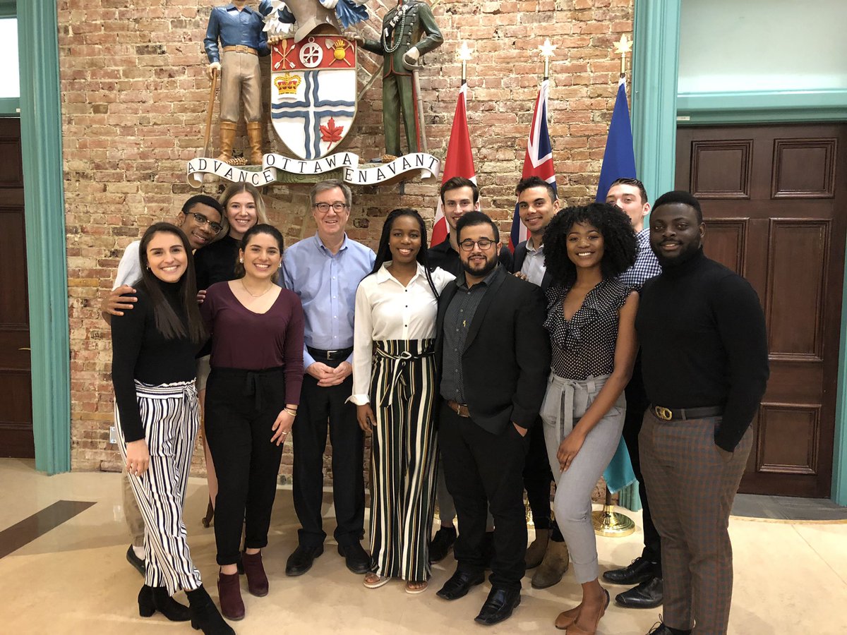 RRRA_CU's tweet photo. Today incoming and outgoing #RRRA team met with @JimWatsonOttawa to talk about affordable housing, mental health and other student-related issues. W/ @SFlaviis_D @Jay_Slawter @ccarolinaa4 @d0uglascochrane Jacob and Mali https://t.co/WC5iNQ0wBa