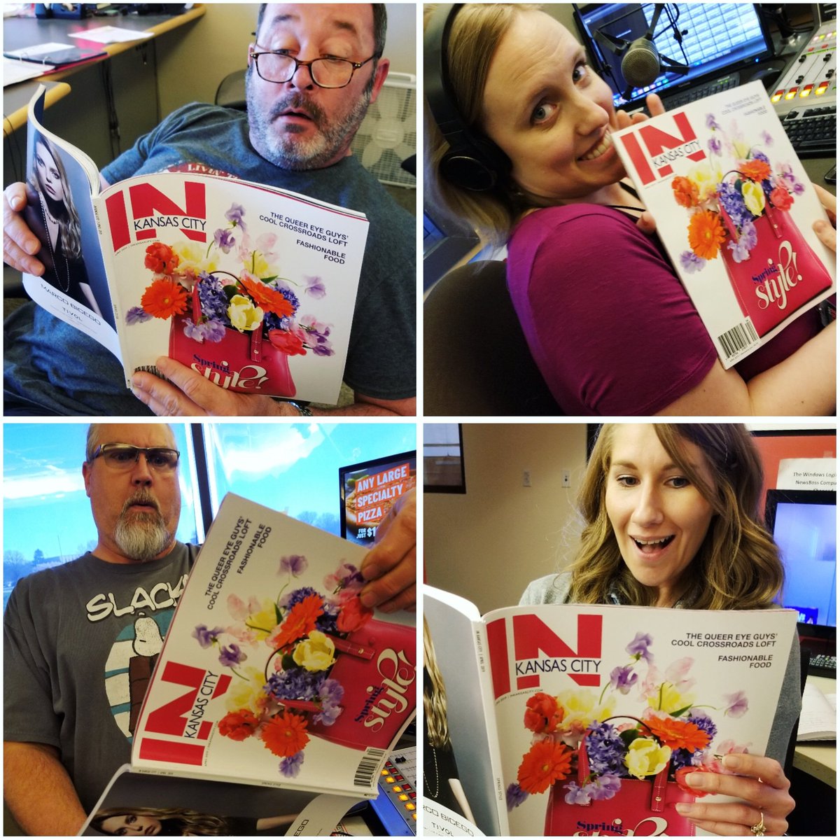 M2Esq's tweet photo. I got to fill in on @kmbzradio today, so naturally I took in copies of our groovy new April edition of @inkansascitymag. Enjoy, @ParksKMBZ, @KaraMarxer, @2beckysKMBZ and @WecallhimROD! #festive #springtimereading #followourmagazineonfacebook https://t.co/NTMjBG1ZMr