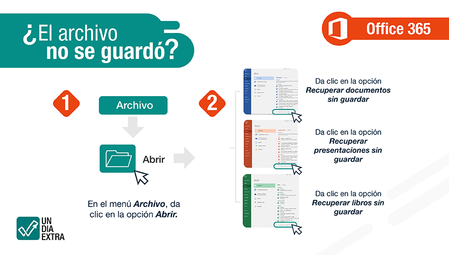 UnDiaExtra's tweet photo. Si por las prisas cerraste tu archivo y no lo guardaste....  ¡No te preocupes!

Este #TIP para #Word #PowerPoint y #Excel te sacará del apuro

#Undiaextra #Productividad #Office365 https://t.co/9vCBsY6wJr
