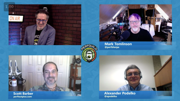 joecolantonio's tweet photo. WOW, what a great way to end #perfguild day 1 with some of my heros of #performancetesting awesomeness @sbarber @perfsherpa @apodelko !! https://t.co/9bXX2aVxiR