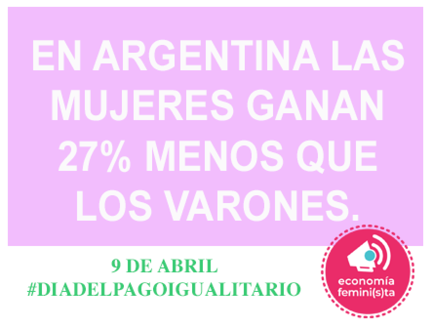 EcoFeminita's tweet photo. En Argentina las mujeres ganamos 27% menos que los varones. 
Esto significa que tenemos que trabajar hasta el 9 de abril de 2019 para ganar lo mismo que ellos ganaron desde enero a diciembre de 2018.
Sumate mañana al tuitazo del #DiaDePagoIgualitario. 
https://t.co/bZ6nIfV23g https://t.co/Fds9vLz4C2