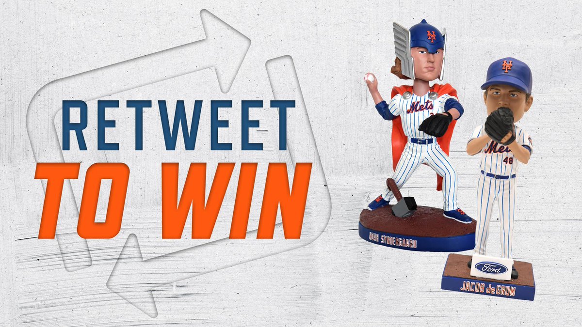 New York Mets (@mets) on Twitter photo .<a href="/JdeGrom19/">Jacob deGrom</a> and <a href="/Noahsyndergaard/">Noah Syndergaard</a> take the mound this Tuesday and Wednesday. RT to enter to win a bobblehead of both pitchers!
Rules: atmlb.com/2uUkGPP .<a href="/JdeGrom19/">Jacob deGrom</a> and <a href="/Noahsyndergaard/">Noah Syndergaard</a> take the mound this Tuesday and Wednesday. RT to enter to win a bobblehead of both pitchers!
Rules: atmlb.com/2uUkGPP