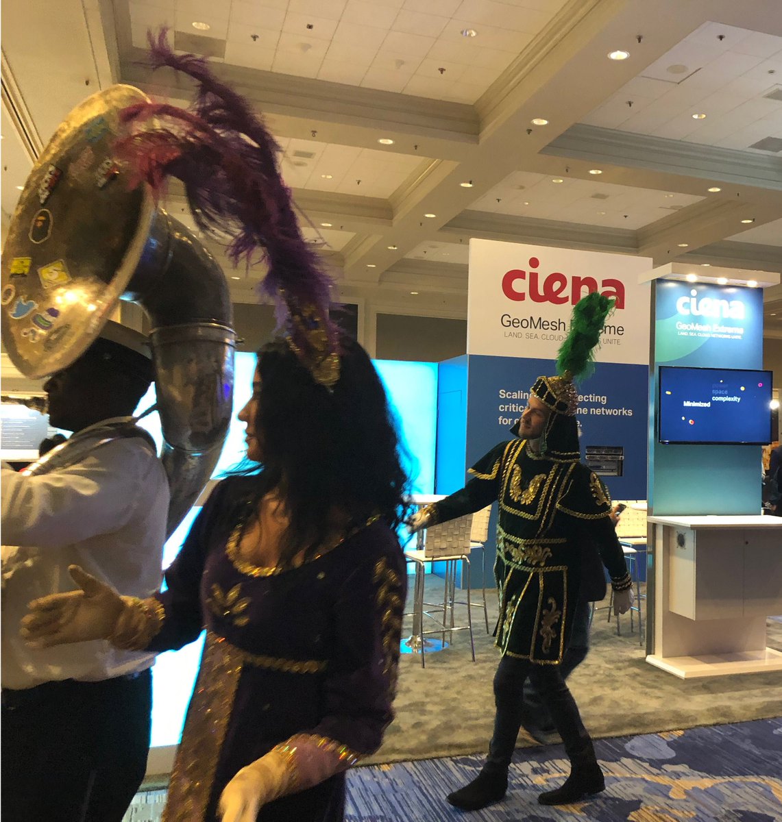 Ciena's tweet photo. SubOptic is officially open with the second line! #SubOptic2019 #NewOrleans #submarinenetworks #GeoMeshExtreme https://t.co/2c9b9RD3Cg