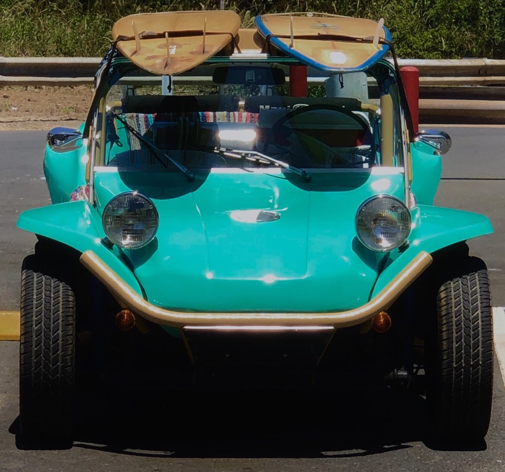 RadMauiRides's tweet photo. This bad boy looks happy and ready for fun.  It is indeed one #rad #maui #ride #volkswagen #dunebuggy #VW https://t.co/YiYlROh4I7