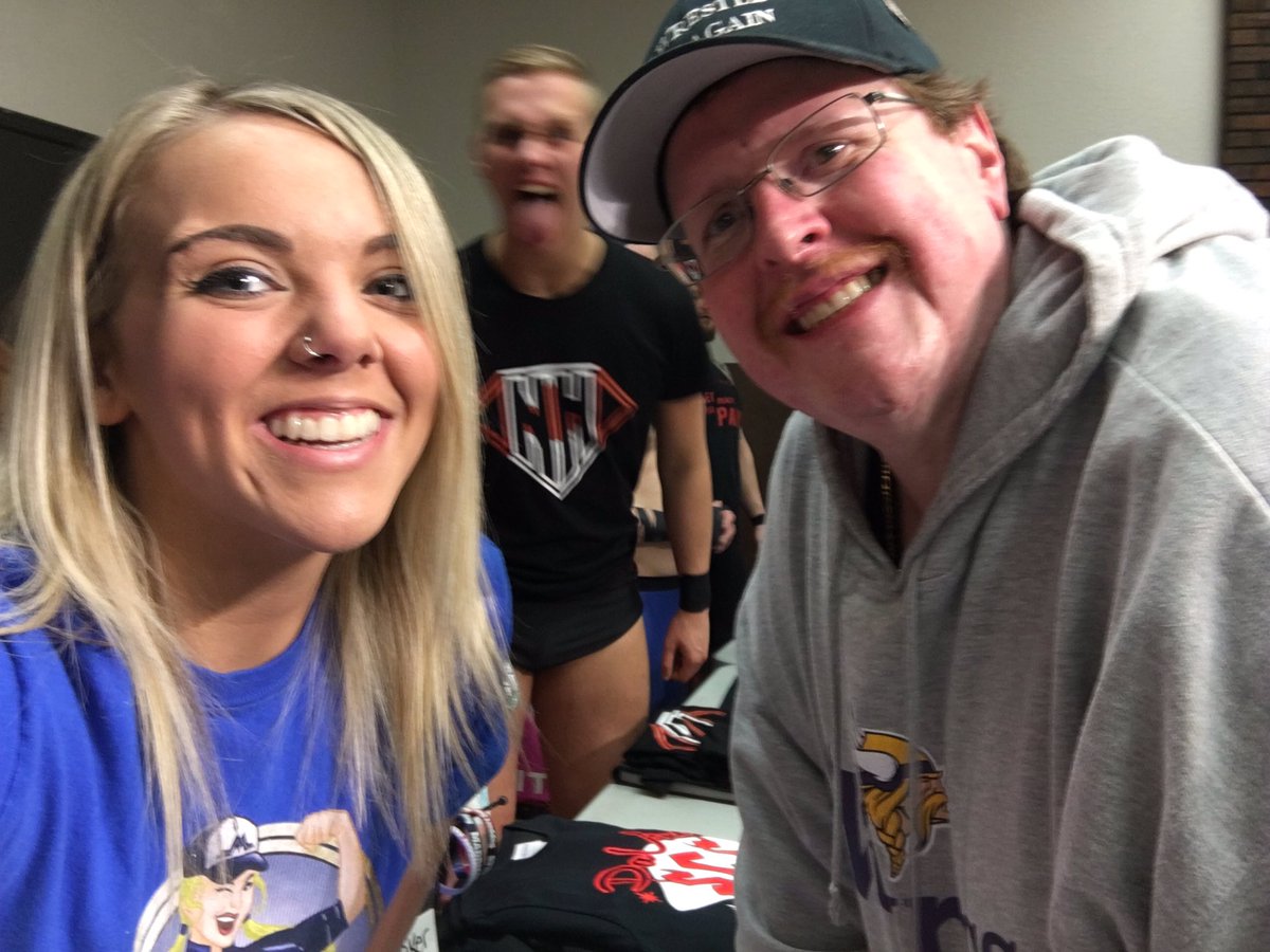 TBTalkPod's tweet photo. #RT @CWECanada: RT @DamienDixon4568: @CWECanada Decade of Dominance tour #CWE @Maddison_Miles photobomb master @Norman_Harras @scarlettblack89 @ally_zwicker #RyanOrion @TheBullWrestler #MartnPain Thanks for the awesome show๐ https://t.co/qzON4mF0ci