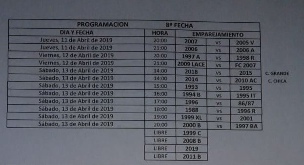 exacasjoficial's tweet photo. Programación #DivB #exacasj #8fecha https://t.co/DvpYLzVV39