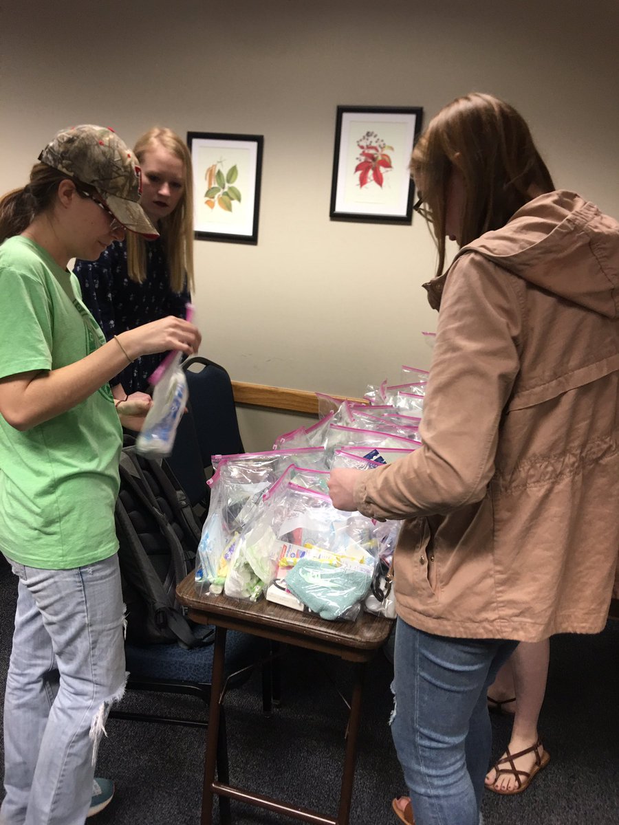 Making hygiene kits for ReMerge.