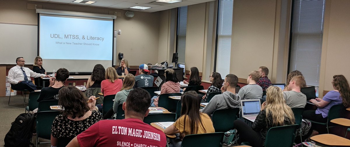 VTurner8's tweet photo. Thank you for sharing your knowledge of UDL, MTSS, and Literacy with my BW students! @Eringreen99 @TrujilloSCS @mrspelko https://t.co/NcuCe8Bhpm